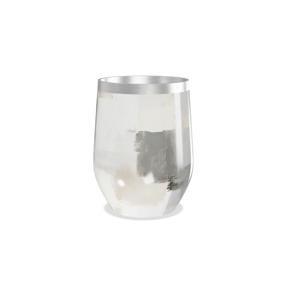 Copo Térmico Slim - Branco e Prata Texturizado