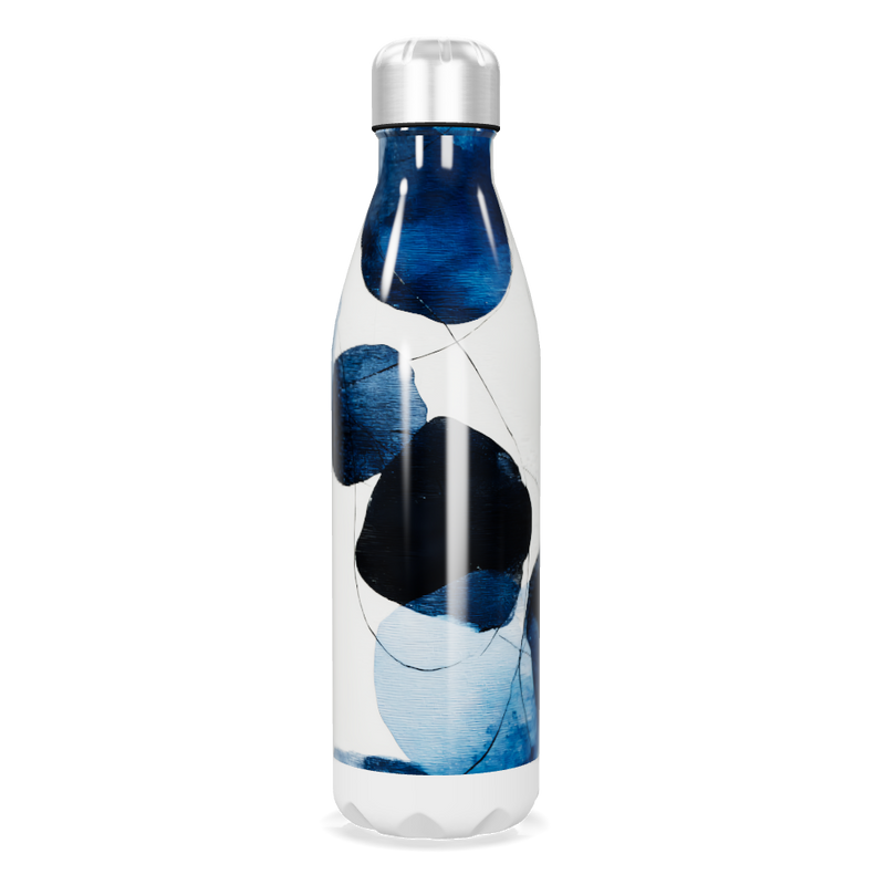 Garrafa Inox - Estampa Azul Abstrata