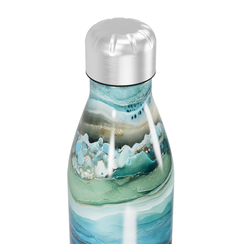 Garrafa Inox - Estampa Marmorizada Azul