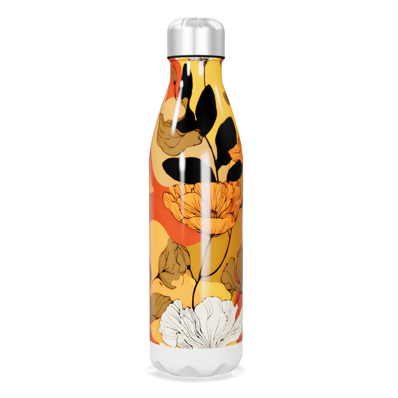 Garrafa Inox - Floral multicolorida