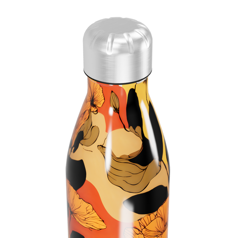 Garrafa Inox - Floral multicolorida