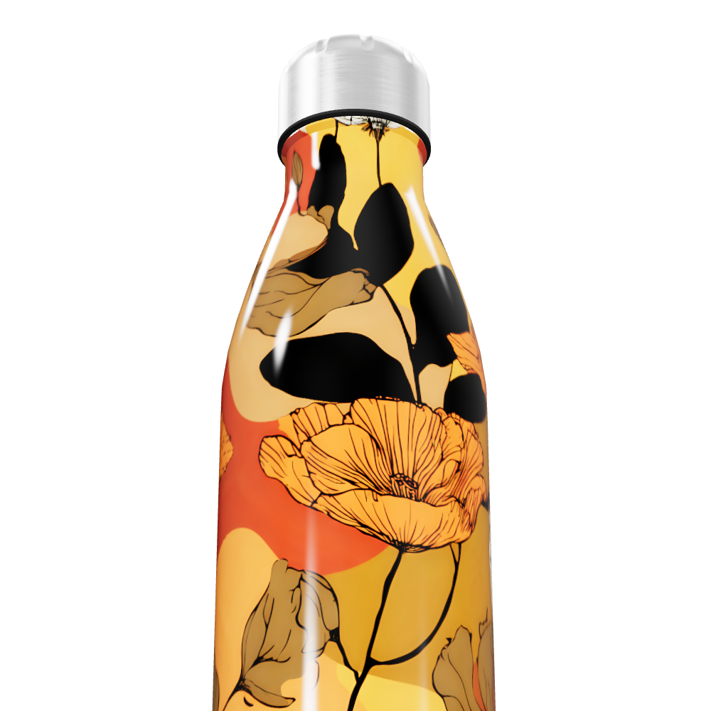 Garrafa Inox - Floral multicolorida