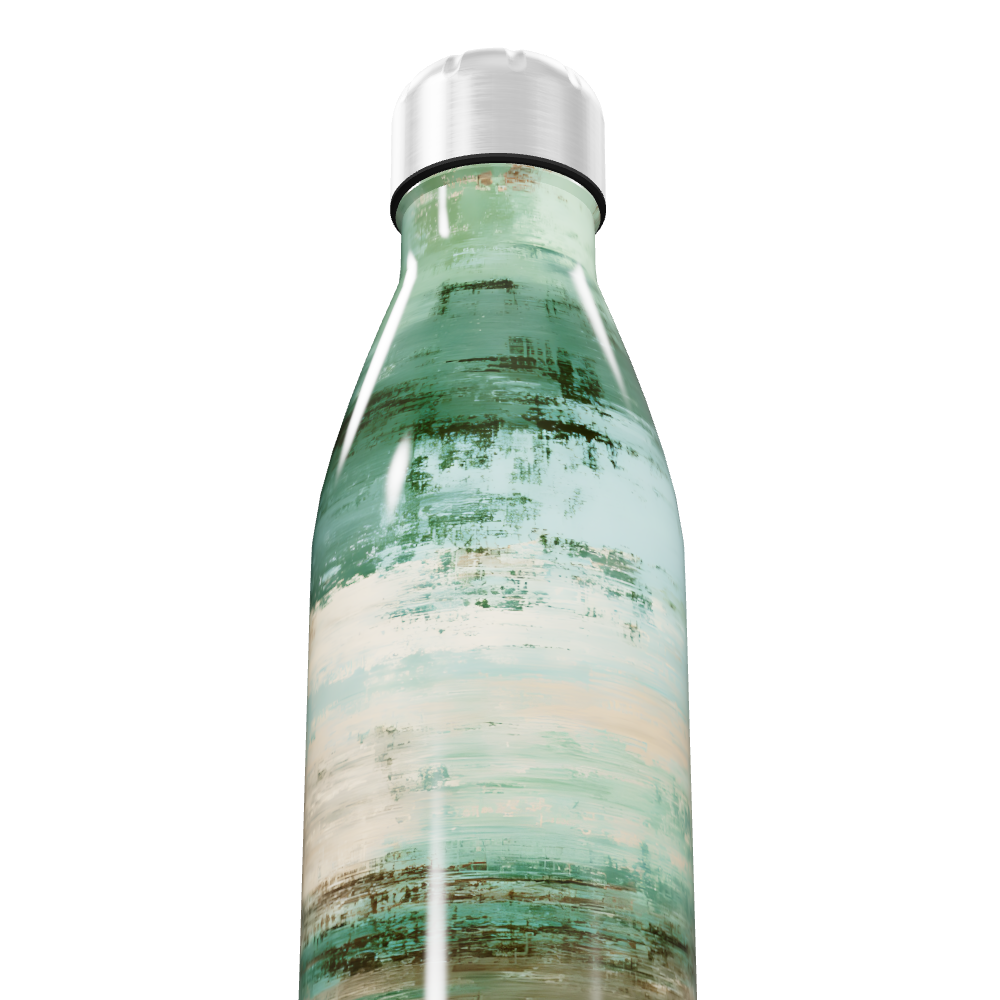 Garrafa Inox - Estampa Verde e Marrom