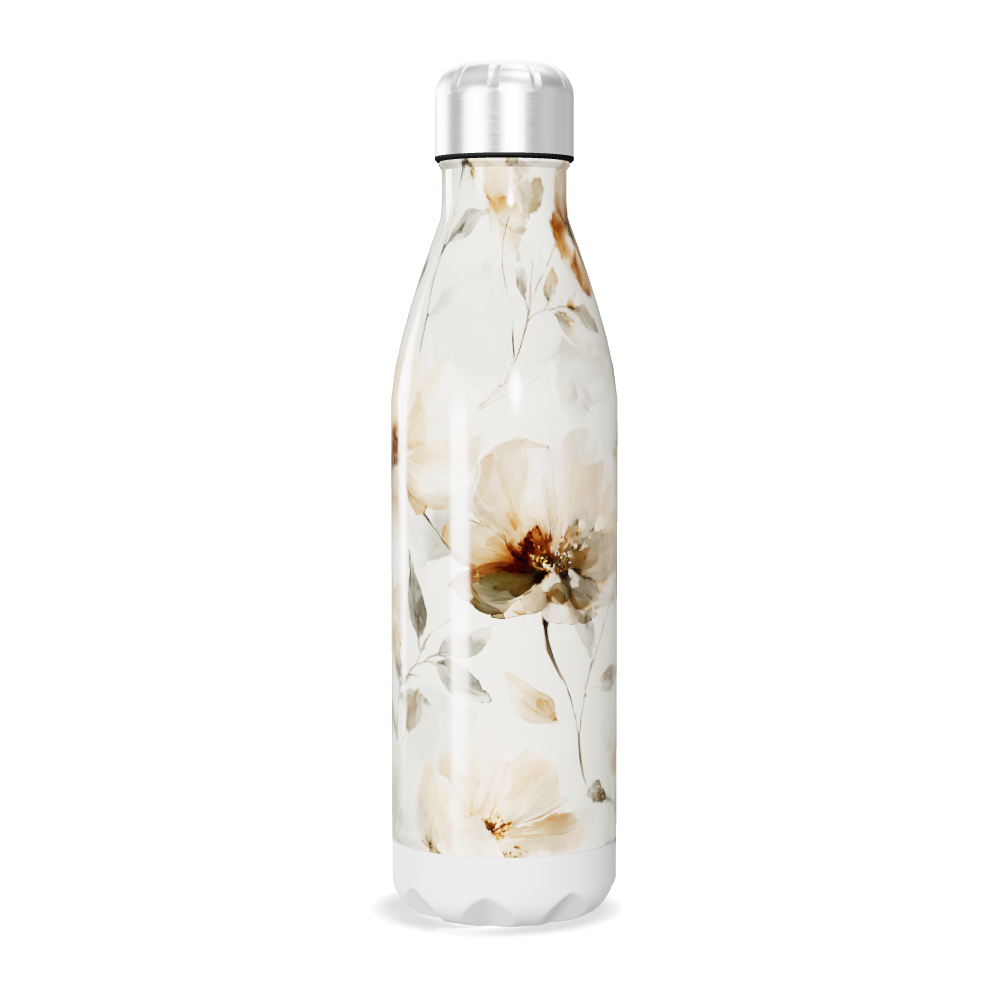 Garrafa Inox - Floral Bege