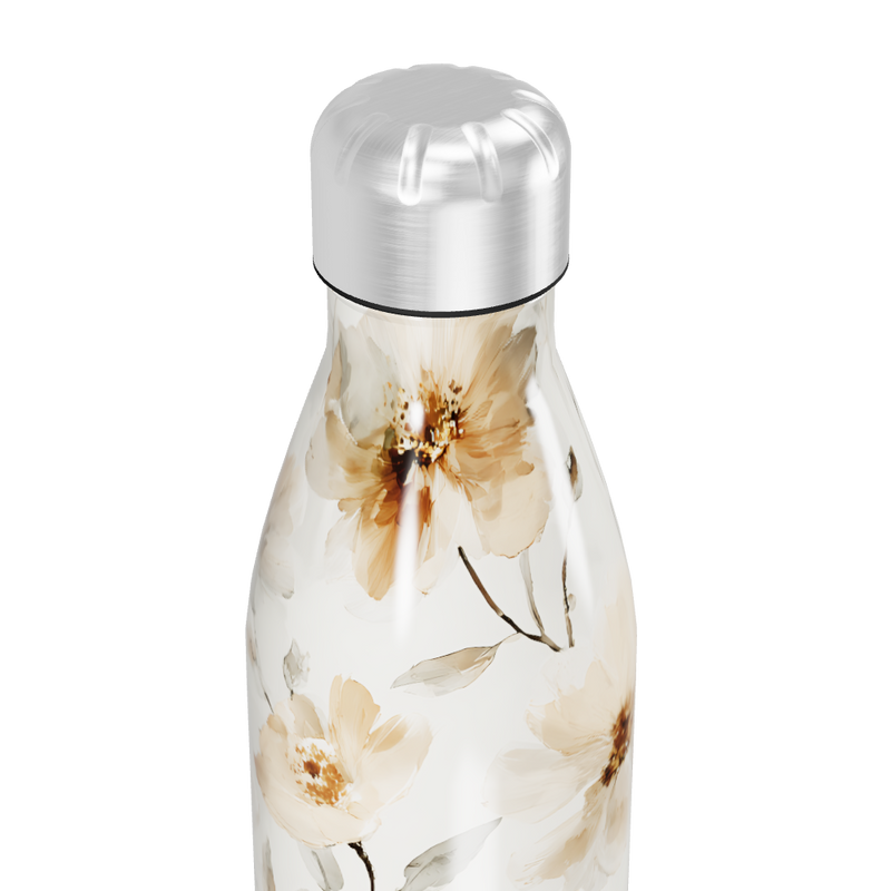Garrafa Inox - Floral Bege