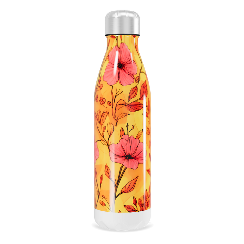 Garrafa Inox - Floral Amarela