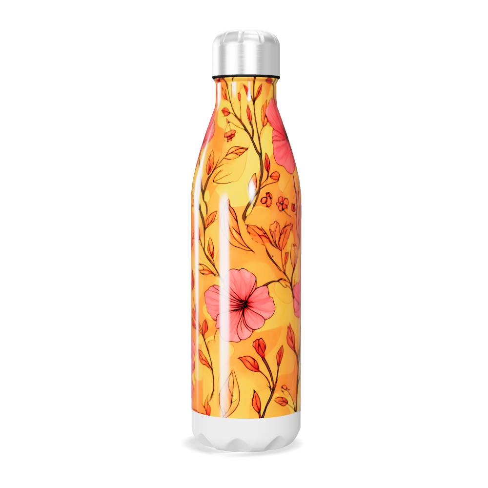 Garrafa Inox - Floral Amarela