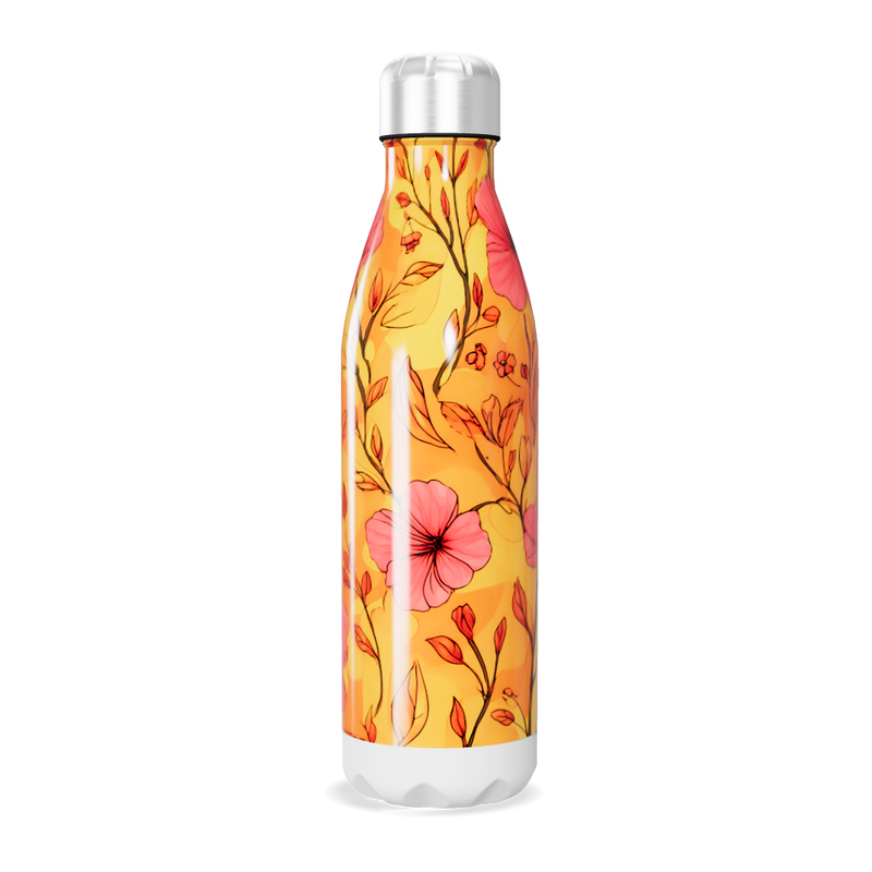 Garrafa Inox - Floral Amarela