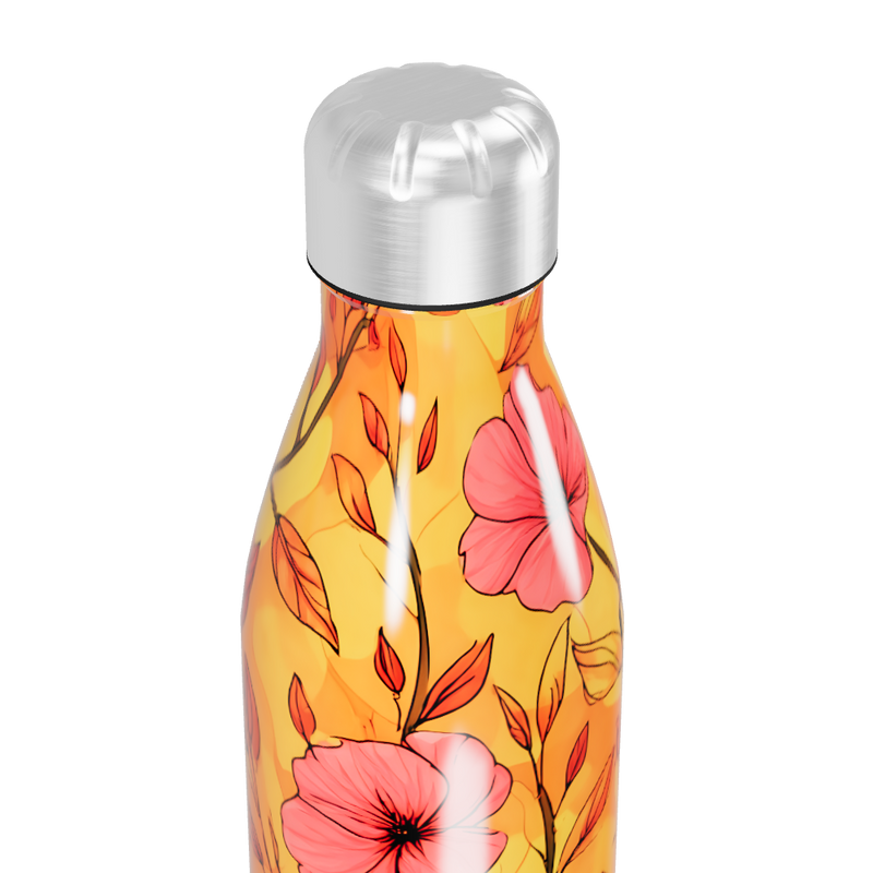 Garrafa Inox - Floral Amarela