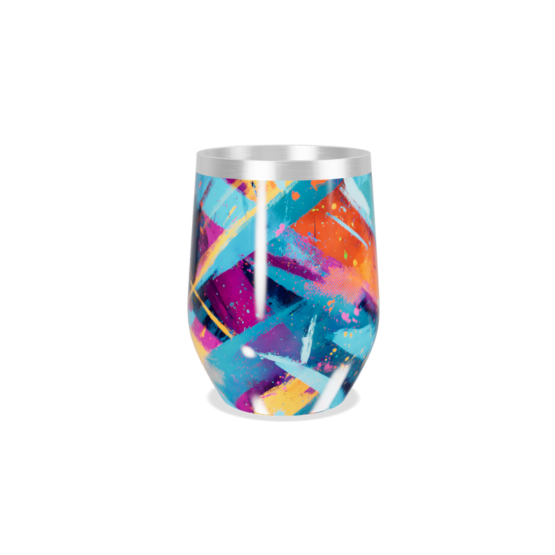 Copo Térmico Slim - Colorido Abstrato Inox