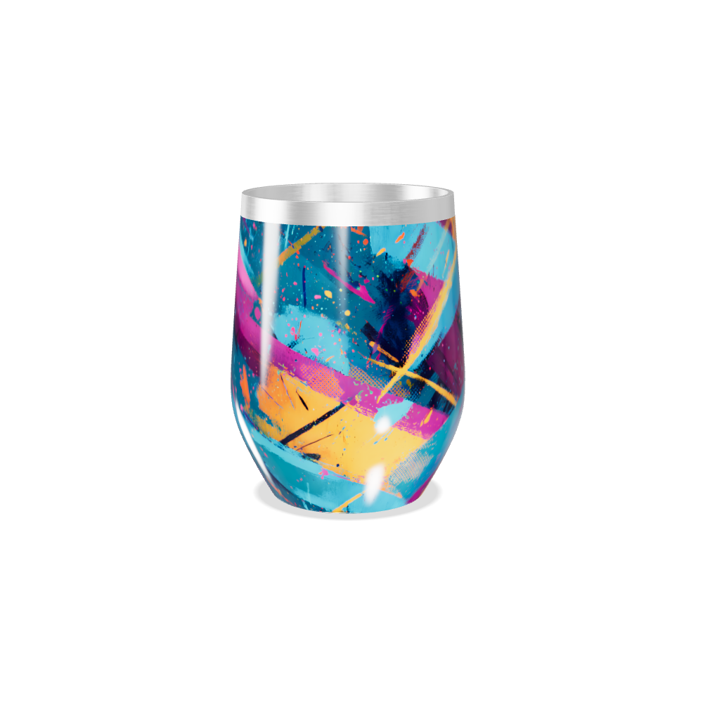Copo Térmico Slim - Colorido Abstrato Inox