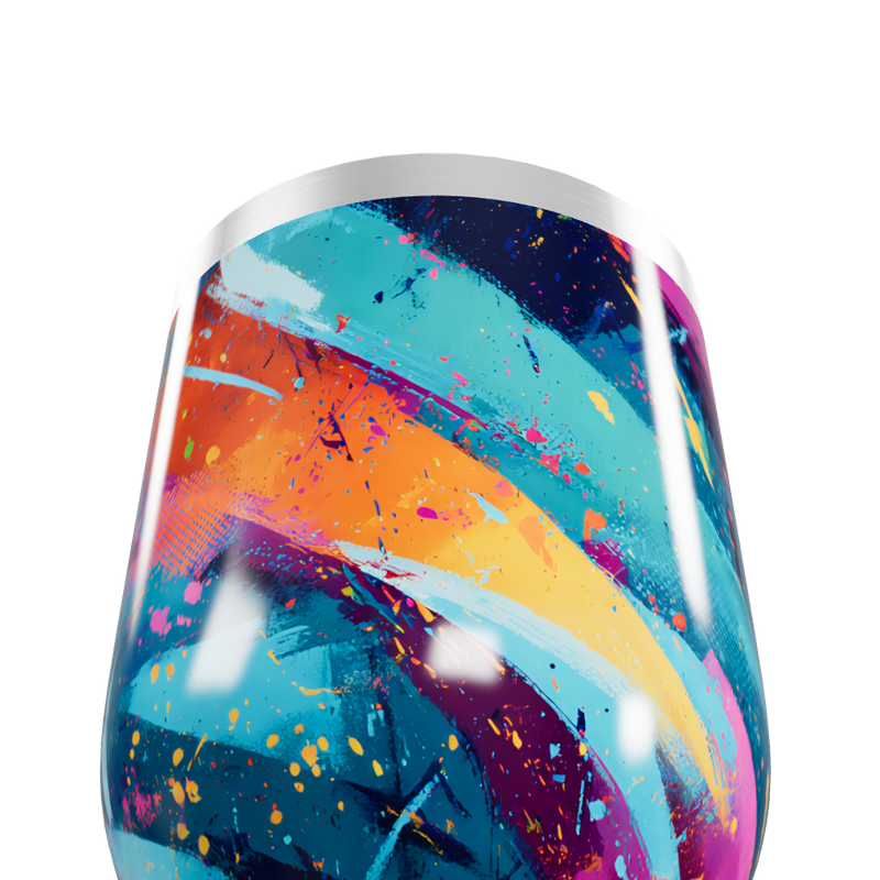 Copo Térmico Slim - Colorido Abstrato Inox