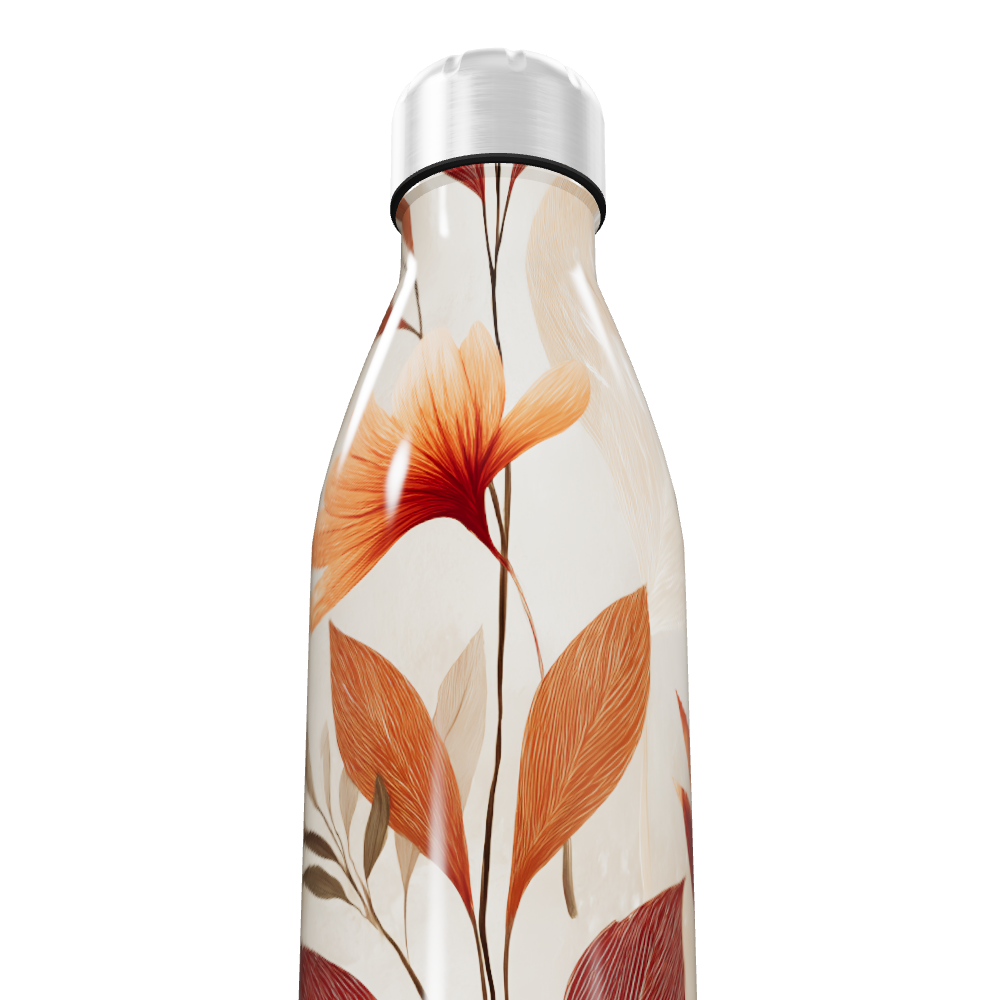 Garrafa Inox Estampada Flores Outono