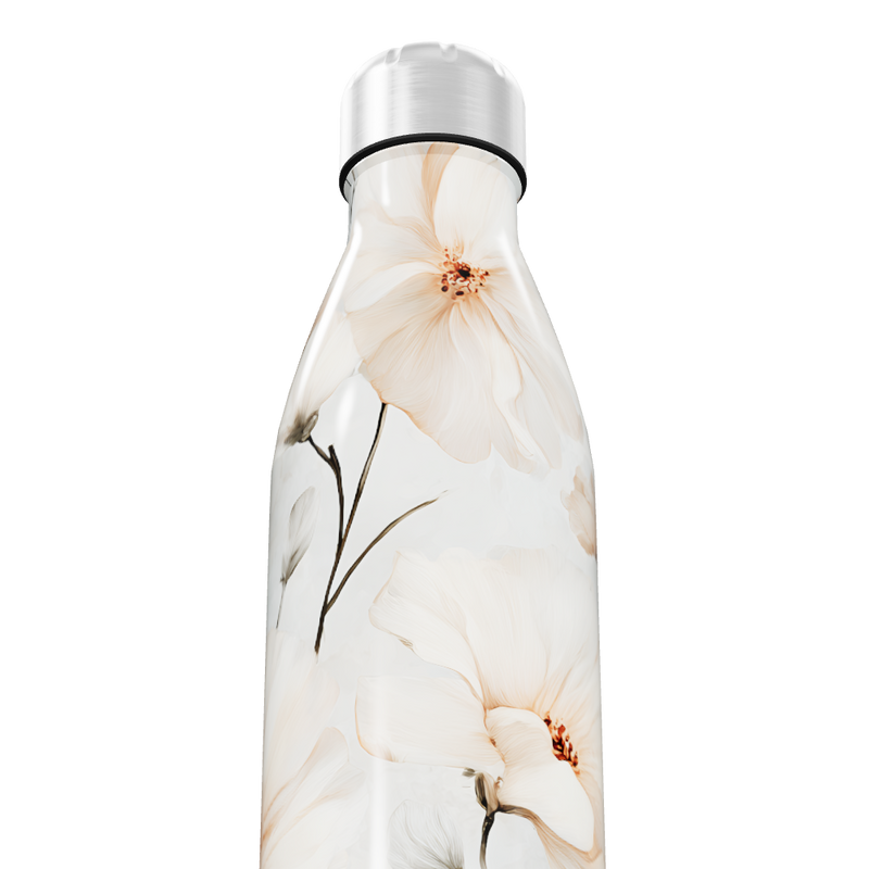 Garrafa Inox - Flores Brancas