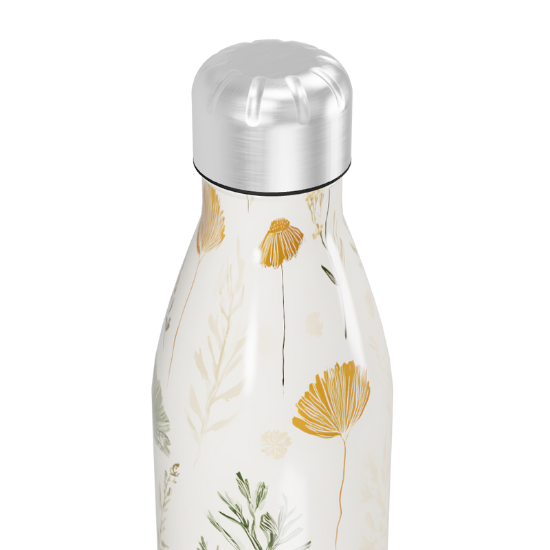 Garrafa Inox Flores - Estampa Floral Branca