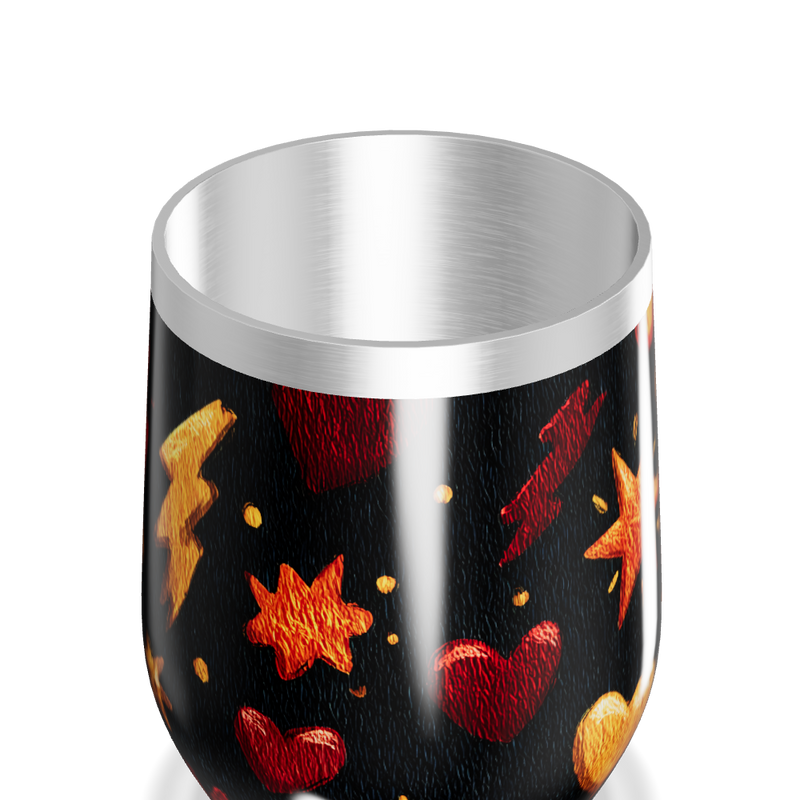 Copo Térmico Slim - Estampado Corações e Estrelas