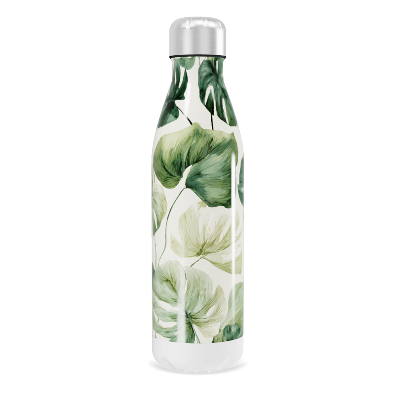 Garrafa Inox - Estampa Floral Verde