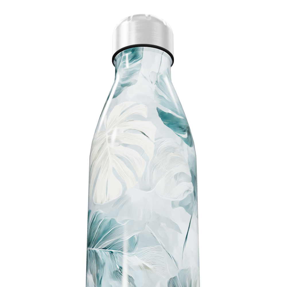 Garrafa Inox - Folhagem Azul