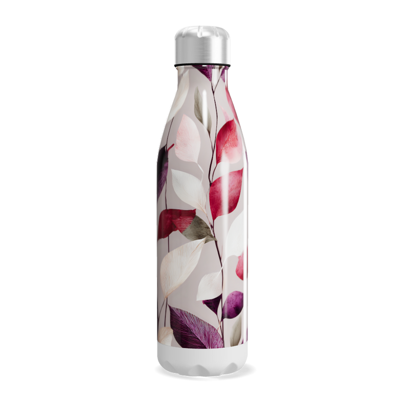 Garrafa Inox - Estampa Folhas Coloridas