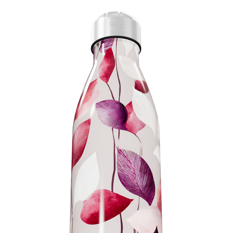 Garrafa Inox - Estampa Folhas Coloridas