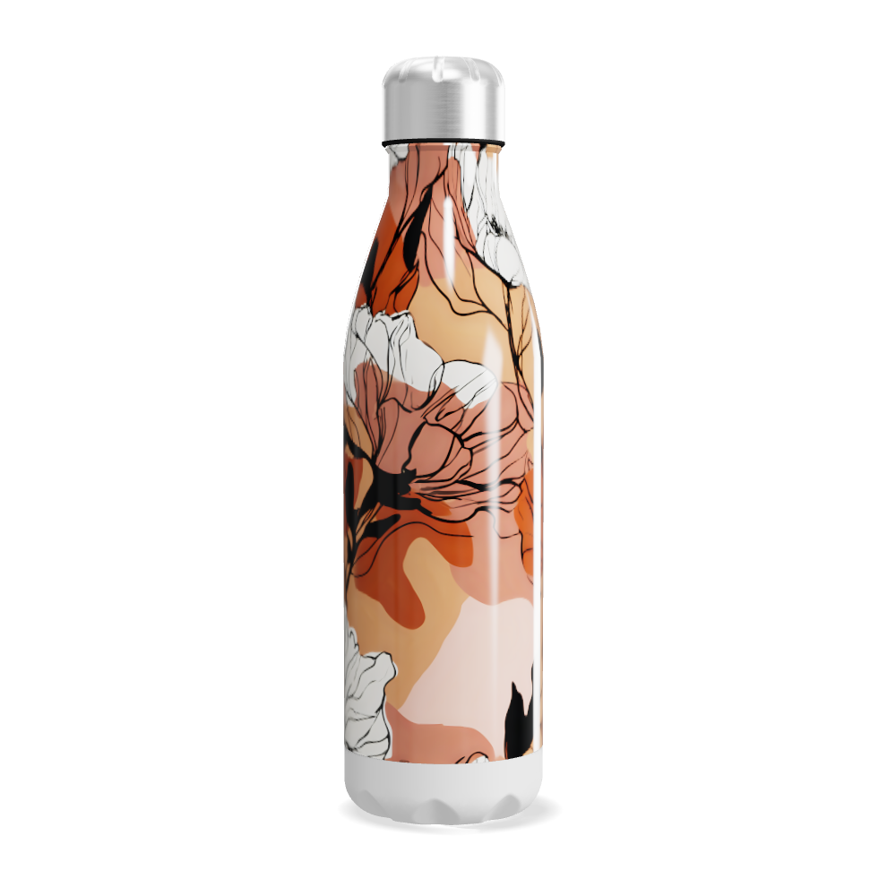 Garrafa Inox - Floral multicolorida
