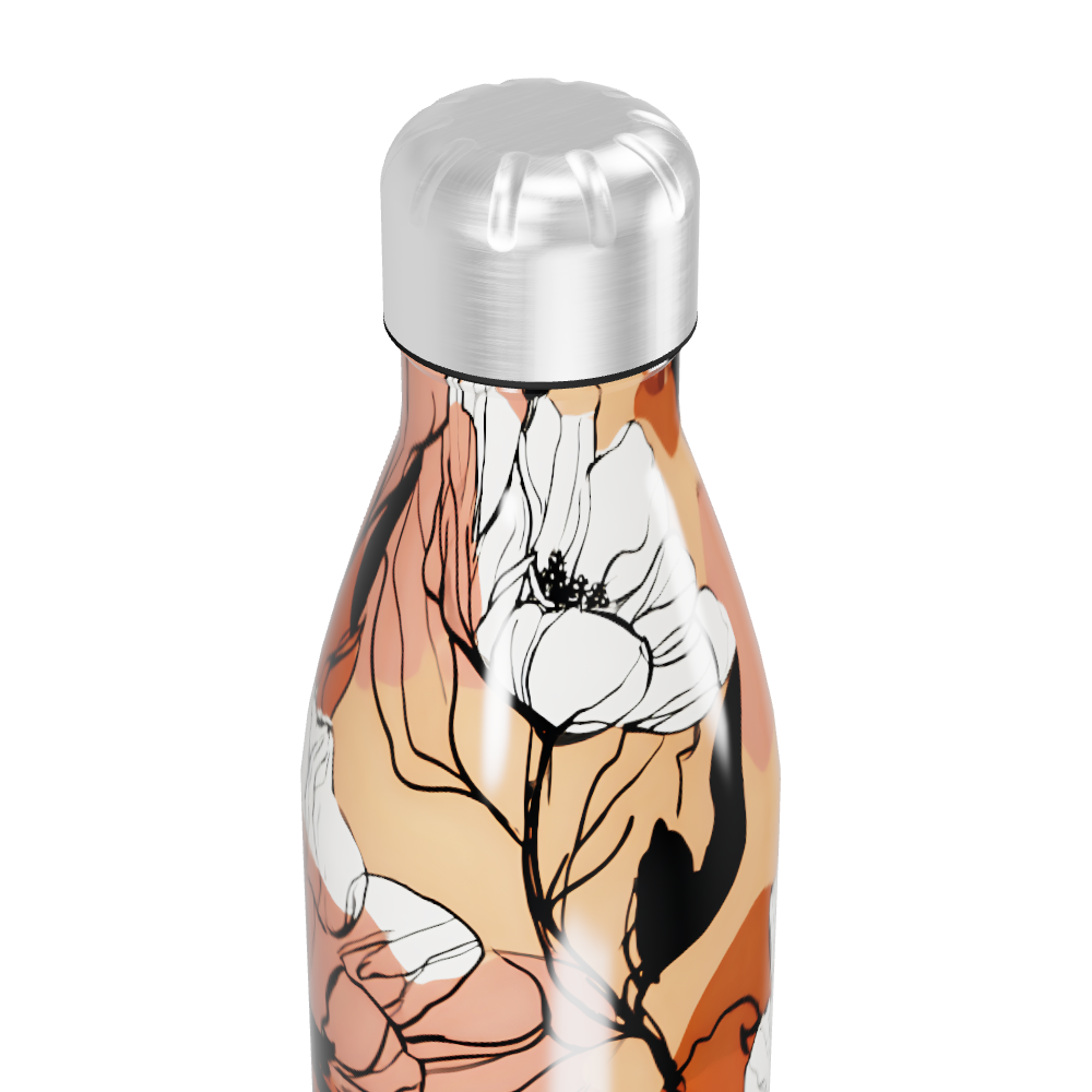 Garrafa Inox - Floral multicolorida