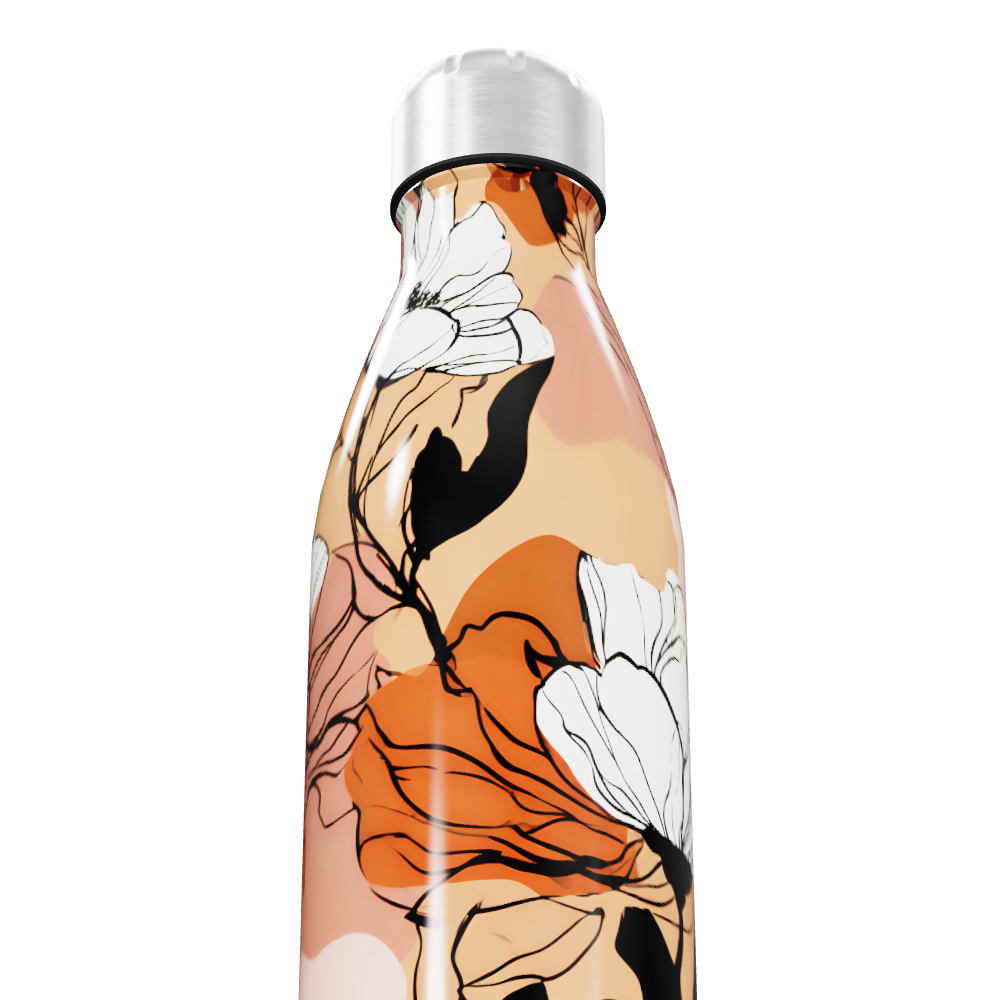 Garrafa Inox - Floral multicolorida