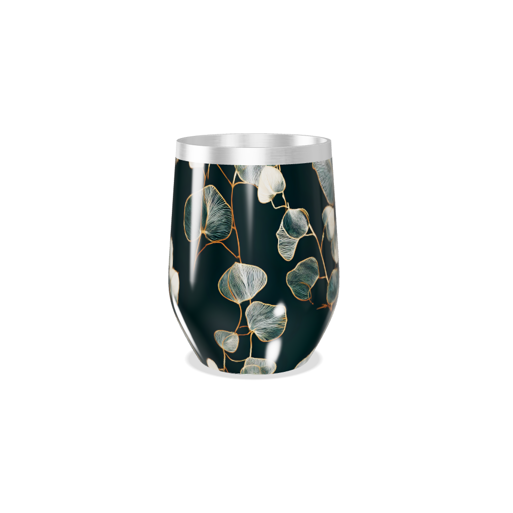 Copo Térmico Slim - Floral Preto Aço Inox