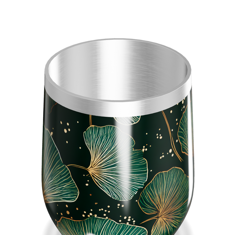 Copo Térmico Slim - Floral Verde Aço Inox