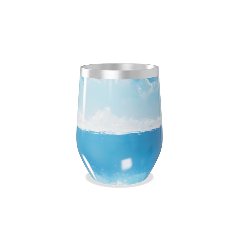 Copo Térmico Slim - Azul com Estampa Oceano