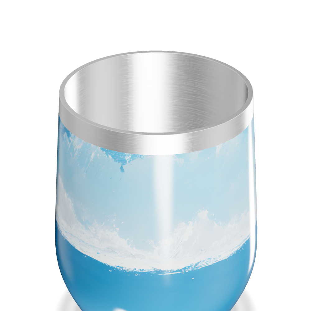 Copo Térmico Slim - Azul com Estampa Oceano