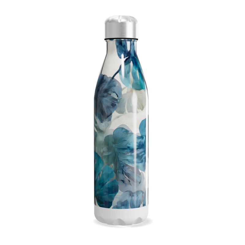Garrafa Inox - Estampa Floral Azul