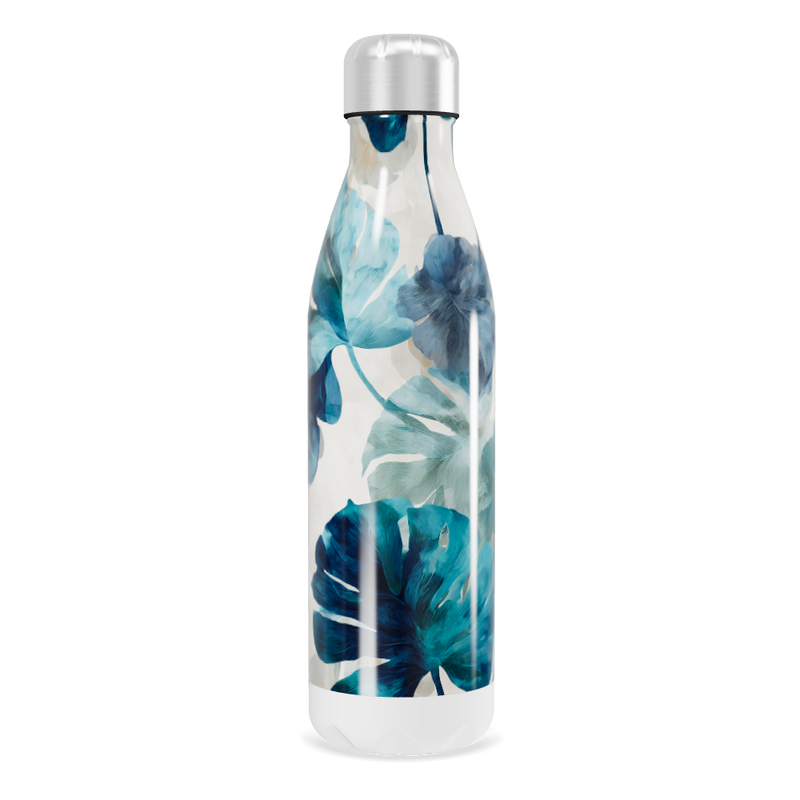 Garrafa Inox - Estampa Floral Azul