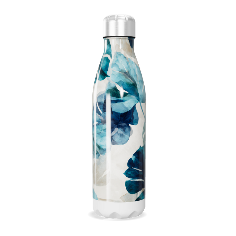Garrafa Inox - Estampa Floral Azul