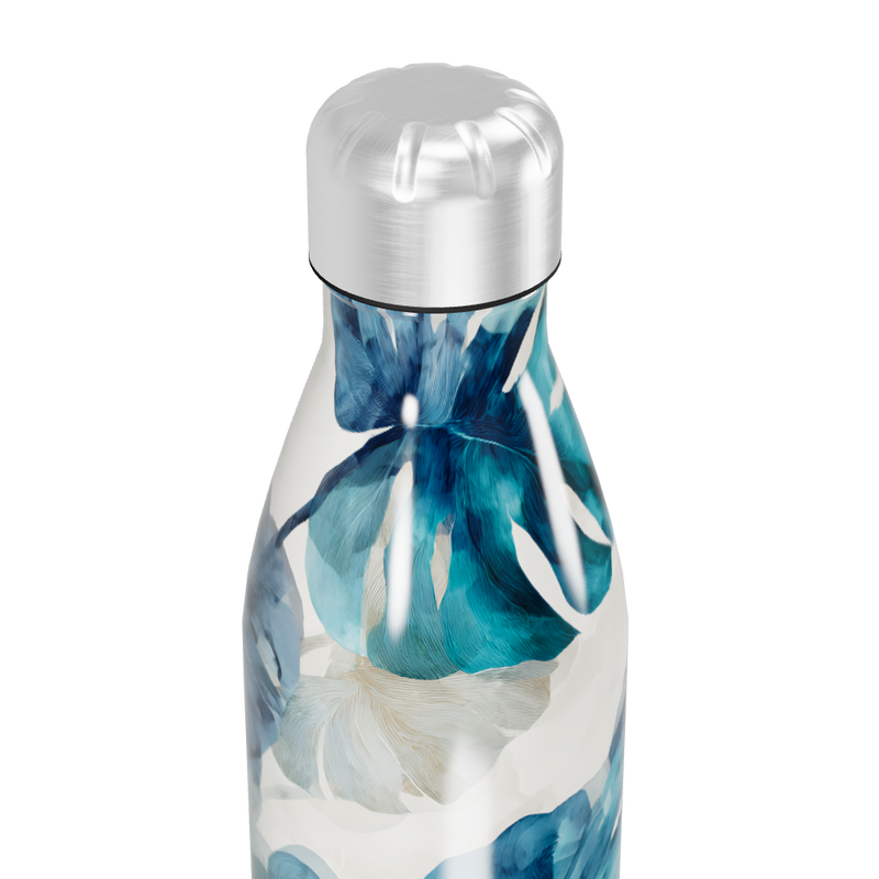 Garrafa Inox - Estampa Floral Azul