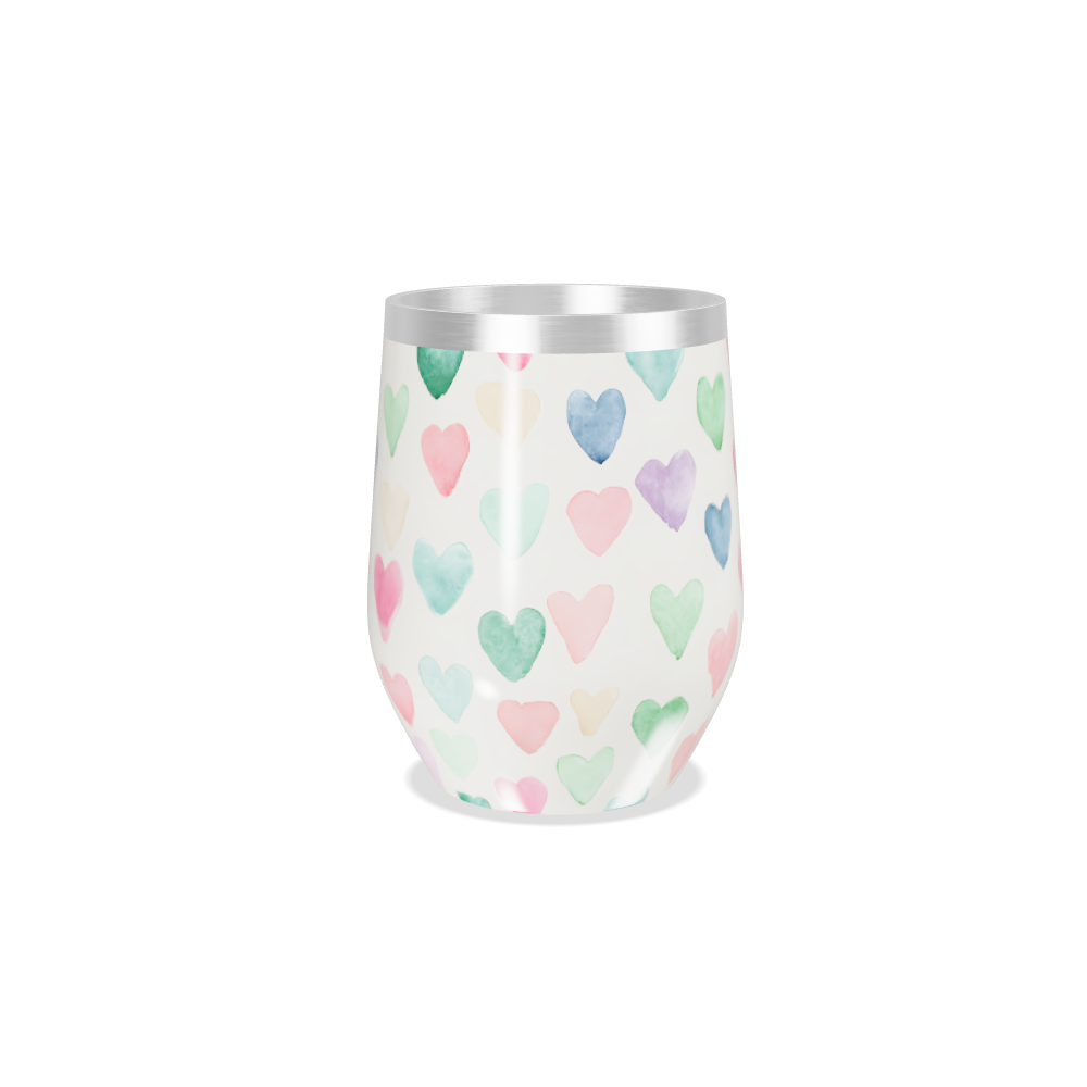 Copo Térmico Slim - Corações Coloridos Inox