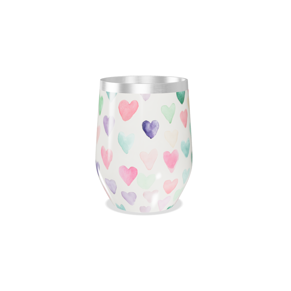 Copo Térmico Slim - Corações Coloridos Inox