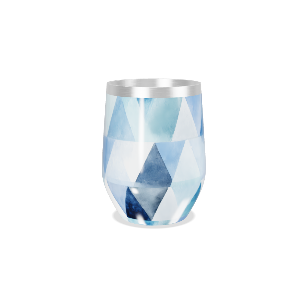 Copo Térmico Slim - Azul Geométrico Aço Inox