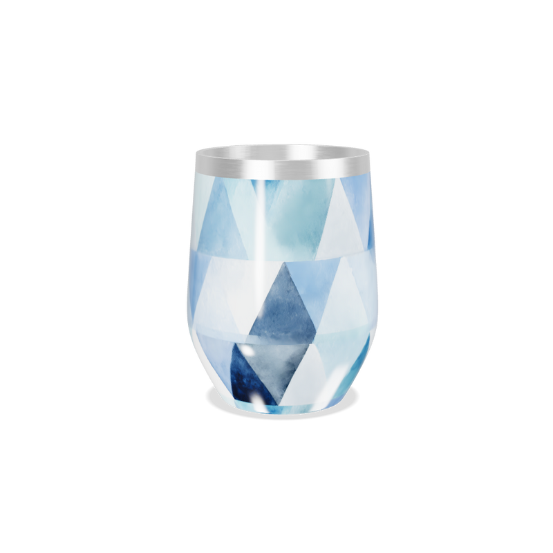 Copo Térmico Slim - Azul Geométrico Aço Inox