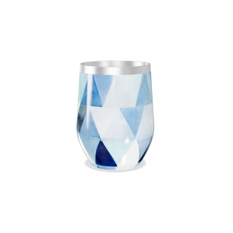 Copo Térmico Slim - Azul Geométrico Aço Inox