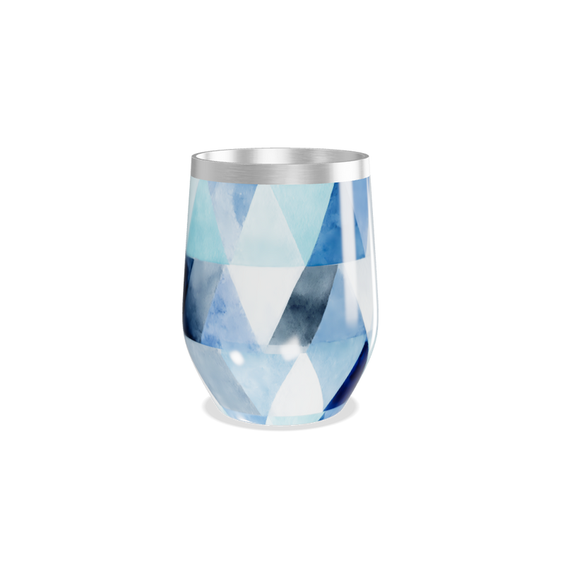 Copo Térmico Slim - Azul Geométrico Aço Inox