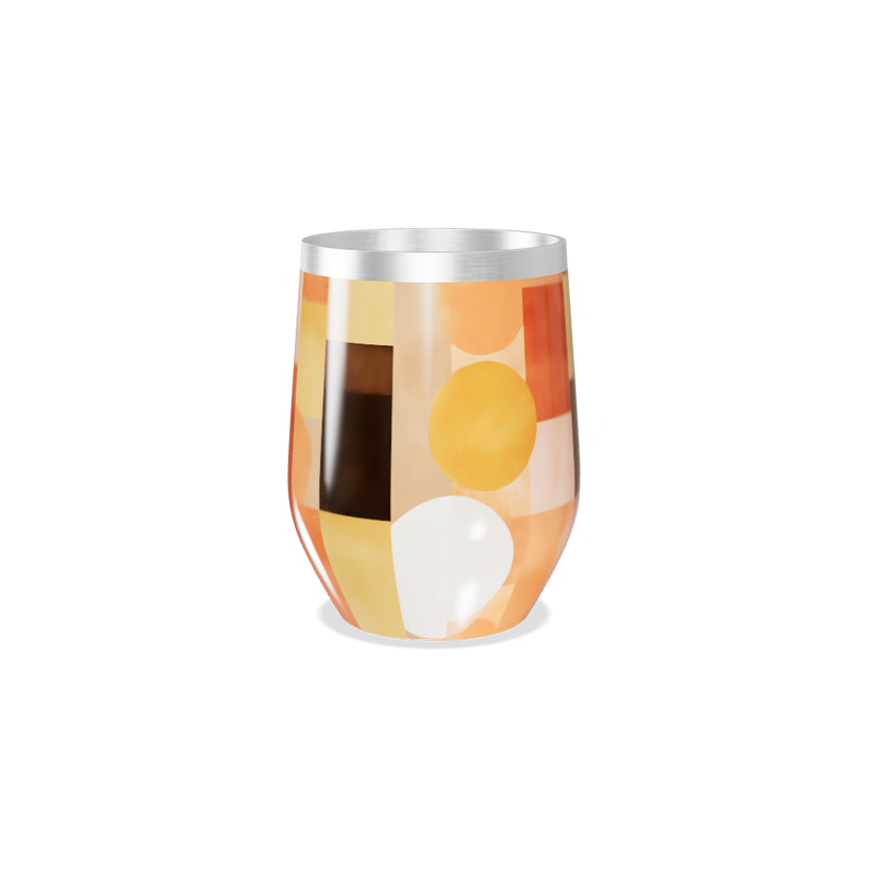 Copo Térmico Slim - Estampado Laranja Geométrico