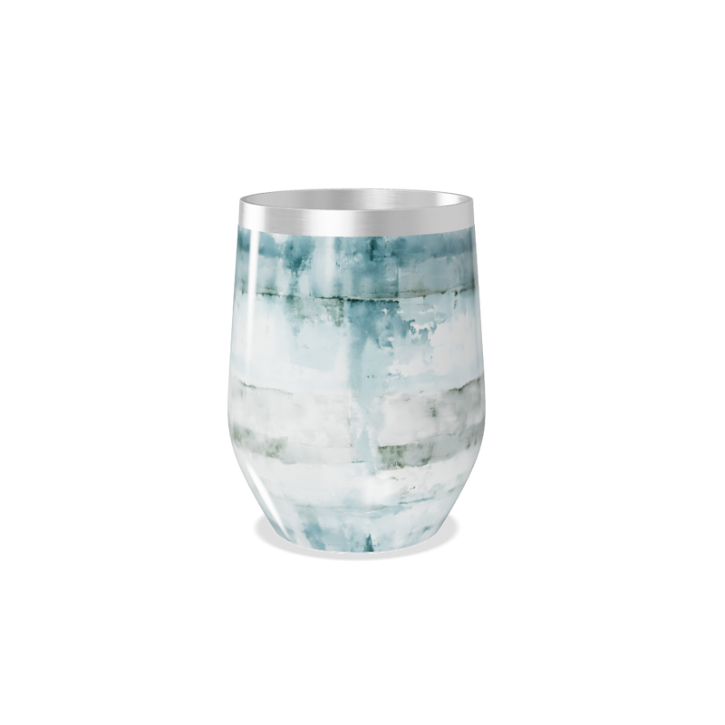 Copo Térmico Slim - Azul e Branco Marmorizado