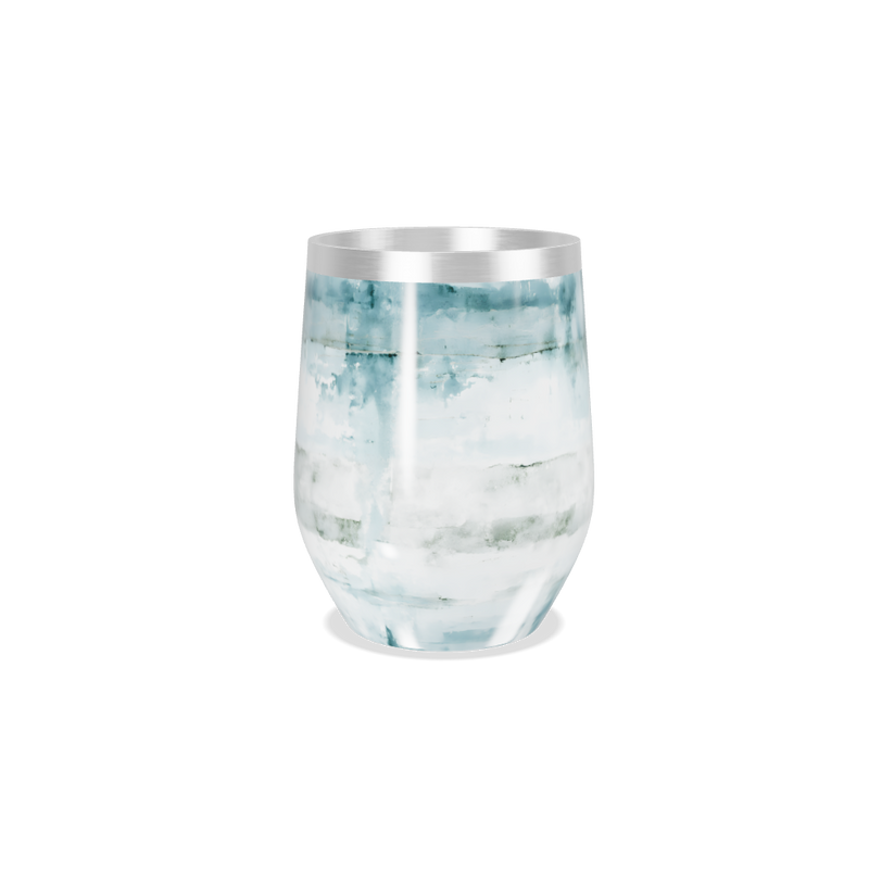 Copo Térmico Slim - Azul e Branco Marmorizado