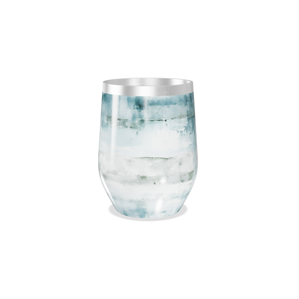 Copo Térmico Slim - Azul e Branco Marmorizado