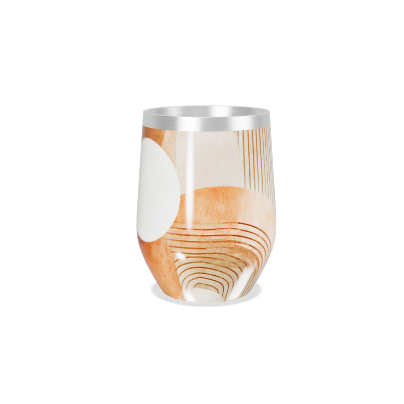 Copo Térmico Slim - Estampa Abstrata Bege