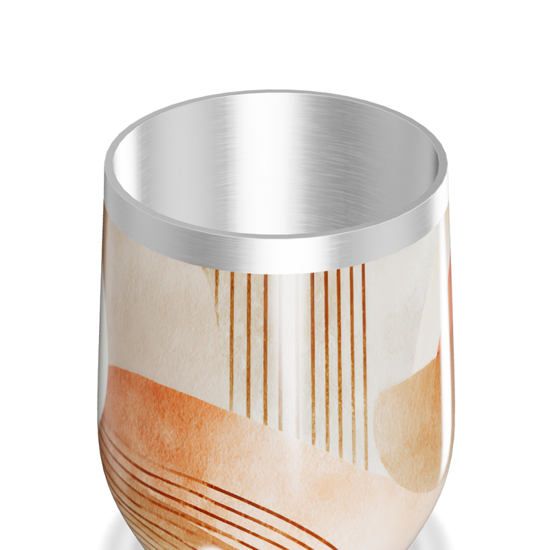 Copo Térmico Slim - Estampa Abstrata Bege