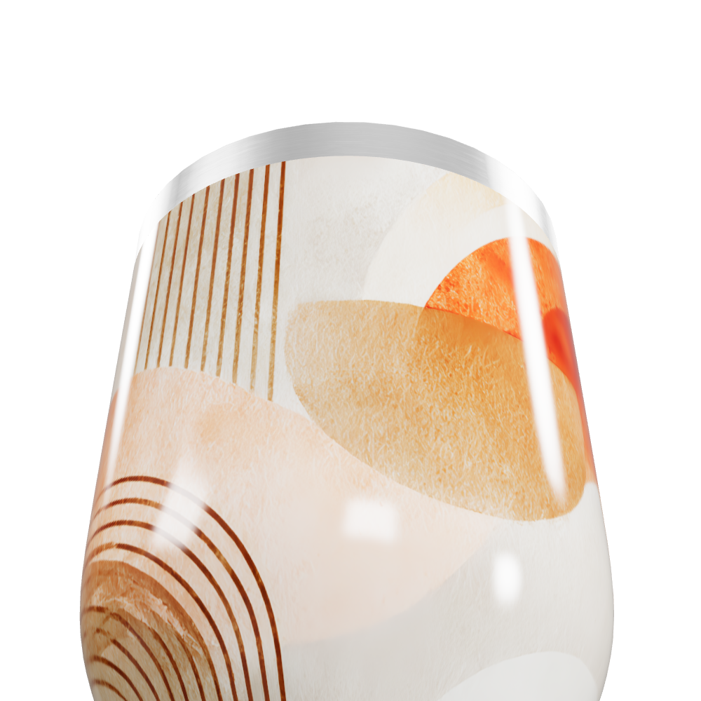 Copo Térmico Slim - Estampa Abstrata Bege