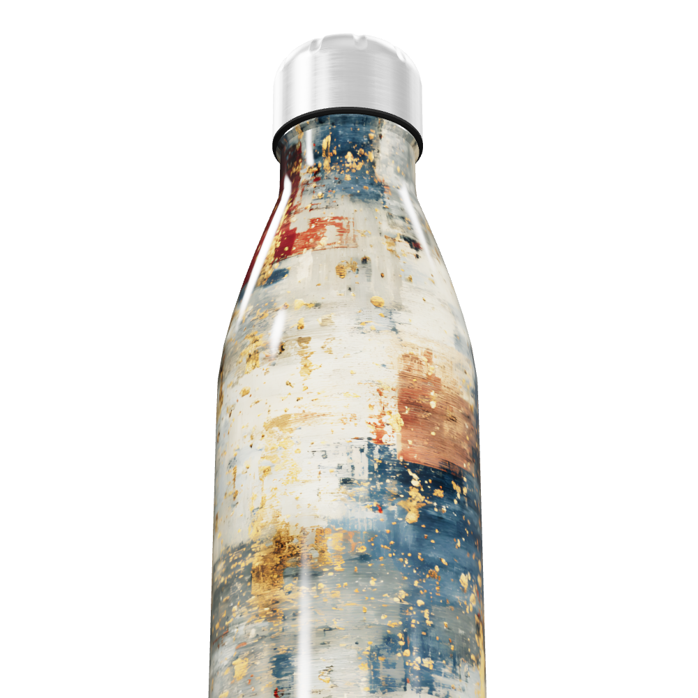 Garrafa Inox - Estampa Abstrata Colorida