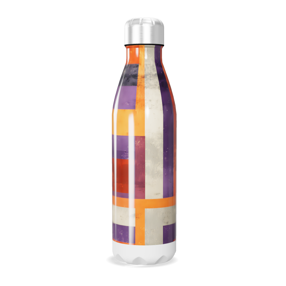Garrafa Inox - Colorida com Listras Geométricas